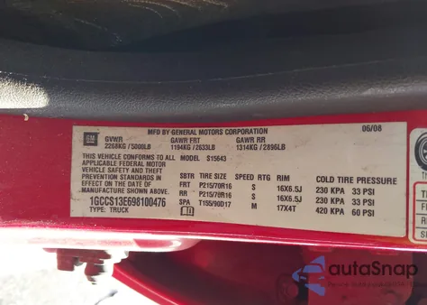 2009 Chevrolet Colorado Lt z USA, uszkodzony, nr VIN 1GCCS13E698100476